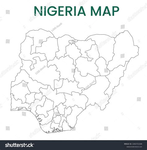 High Detailed Map Nigeria Outline Map Stock Vector Royalty Free