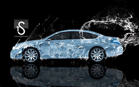 Water Drops Splash Beautiful Car Creative Design Wallpaper 15