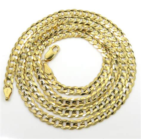 10k Yellow Gold Solid Tight Link Cuban Chain 26 Inches 5mm