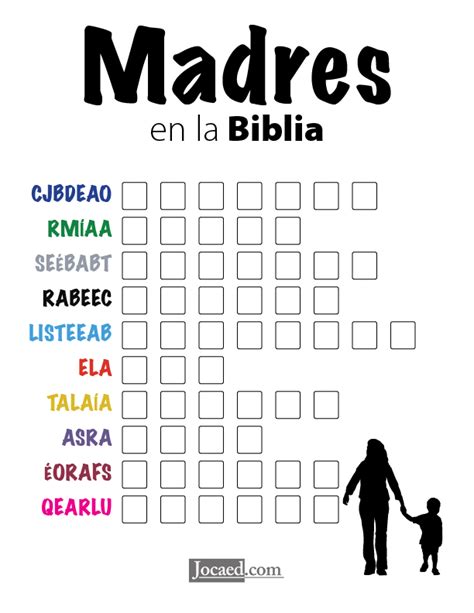 Madres En La Biblia Letras Revueltas Para Niños Word Scramble