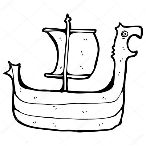 Vikingo Barco De Dibujos Animados Vector Gráfico Vectorial