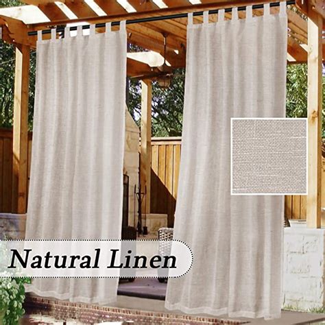 Outdoor Linen Sheer Curtains For Patio Waterproof Indooroutdoor