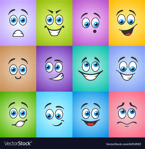 Different Emotions On Colored Background Vector Image