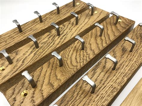 Dark Oak Key Rack 5 Hook Wall Mounted Key Hooks Etsy Uk