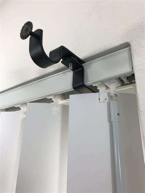 Hang Curtains Over Inside Mount Vertical Blinds With The Nono Bracket