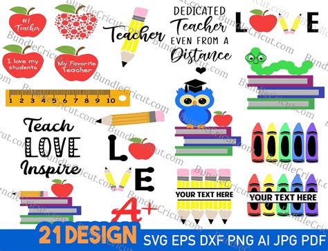 Teacher Svg Bundle Bundle Cricut