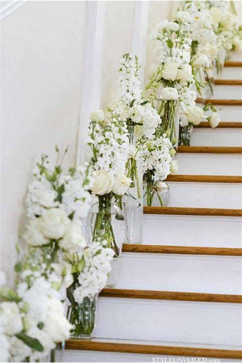 Flowers Wedding Staircase Decoration Wedding Staircase White