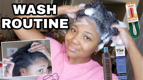 Natural Hair Wash Day Routine 》neutrogena Tgel Shampoo Youtube