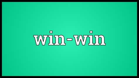 | meaning, pronunciation, translations and examples. Win-win Meaning - YouTube