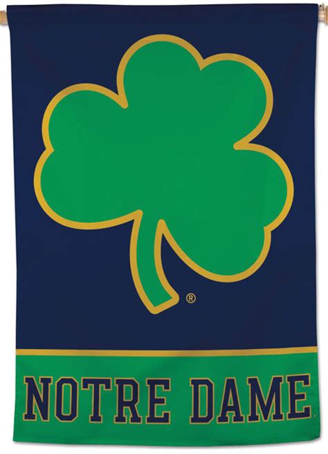 Notre Dame Fighting Irish Official Clover Logo 28x40 Premium Wall Bann