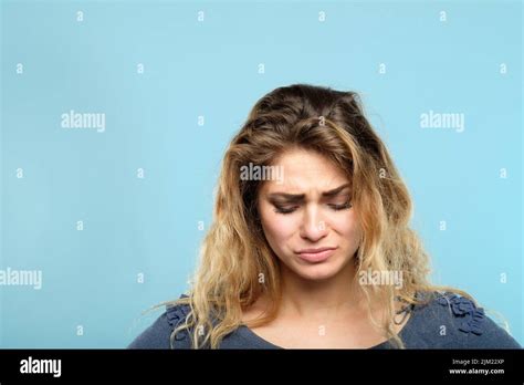 Tearful Stressed Sad Depressed Melancholy Woman Stock Photo Alamy