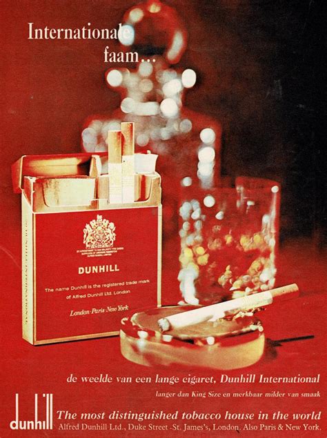 40 Jaar Geleden Reclame Voor Sigaretten Van Het Merk Dunhill Mei Juni
