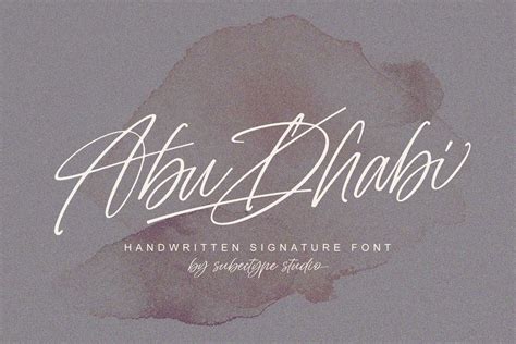 Abu Dhabi Handwritten Signature By Subectype Thehungryjpeg