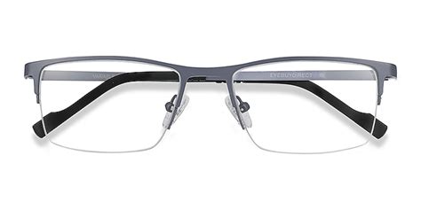 Variable Rectangle Gray Semi Rimless Eyeglasses Eyebuydirect