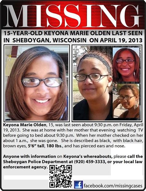Keyona Olden Missing From Sheboygan Wisconsin To Assist With Amber