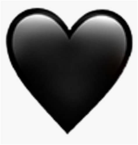 Black Heart Emoji Iphone Black Heart Emoji Whatsapp Hd Png Download