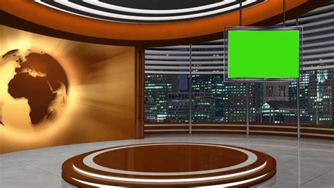 News Tv Studio Set 255 Virtual Green Screen Royalty Free Video