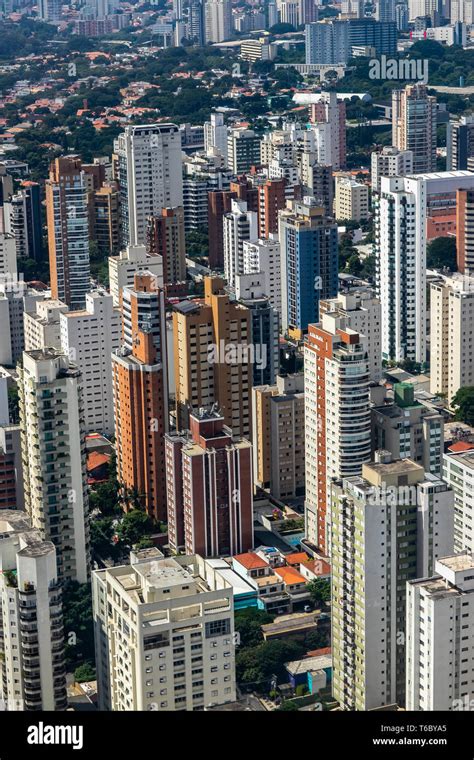 Metropole View From Above Aerial View Of Sao Paulo City Brazil South