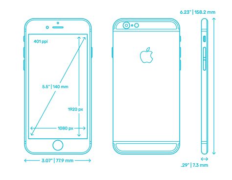 Apple Iphone 6s Plus 9th Gen 2015 Dimensions And Drawings