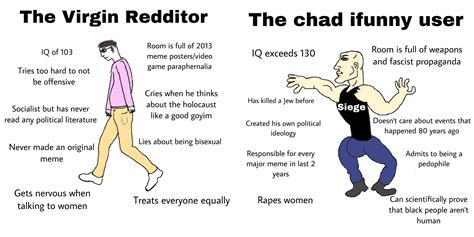 The Virgin Redditor Vs The Chad Ifunny User Rvirginvschad