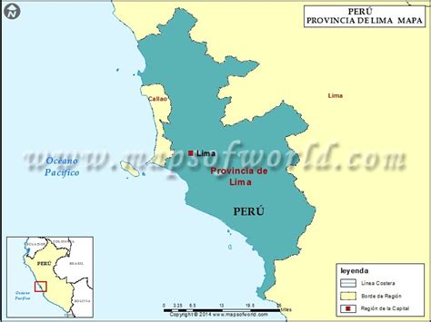 Mapa De La Provincia De Lima Provincia De Lima Peru
