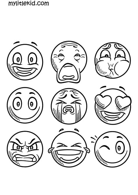 Páginas para colorear pegatinas Emoticonos Emoji imprimir o descargar gratis