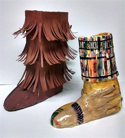 Cardboard Shoe And Creatively Transformed Clay Shoe Cardboard Art