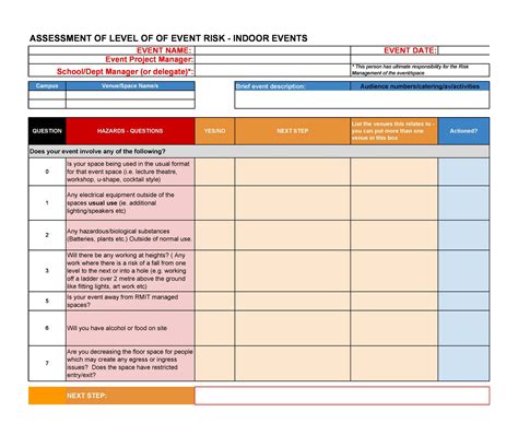 General Risk Assessment Form Example Word Template Gambaran