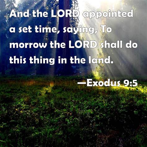 Exodus 95 And The Lord Appointed A Set Time Saying To Morrow The