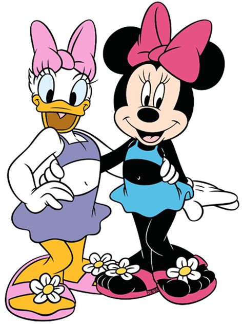 Minnie And Daisy With Belly Buttons By