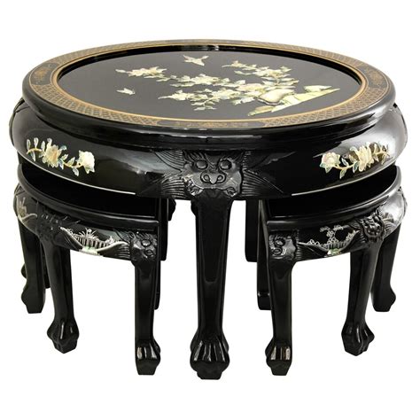 Oriental Furniture Mother Of Pearl Coffee Table Set Wayfair