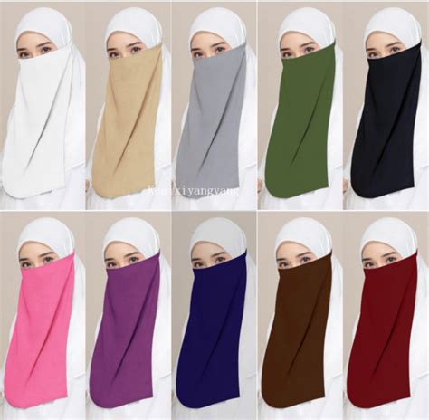 Single Layer Niqab Nikab Hijab Veil Ramadon Islamic Muslim Ladies Burqa