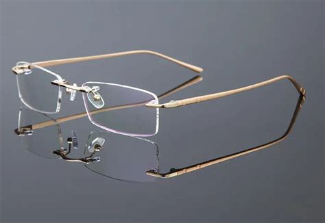 memory titanium reading glasses retro fashion rimless 50 75 100 125 150 175 2 250 3