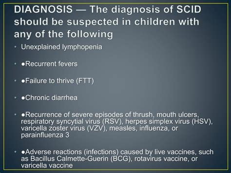 Severe Combined Immunodeficiency Scid Ppt