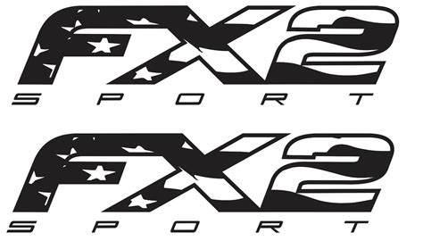 Ford Fx2 Sport F150 F250 F350 Black And White American Flag Vdecal