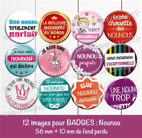 Images Pour Badge Nounou 56 Mm Image Badge Nounou Nounou Badge Image Digital