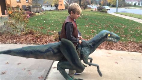 Halloween Jurassic World Blue Velociraptor Walking Costume Youtube