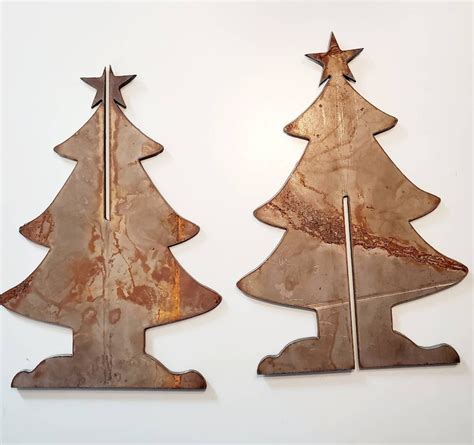Rustic Metal Christmas Trees Industrial Farmhouse Decor Etsy