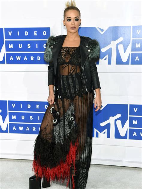 Rita Ora Sizzles As She Flashes Underwear In Seriously Sexy Sheer Gown At Mtv Vmas Celebrity