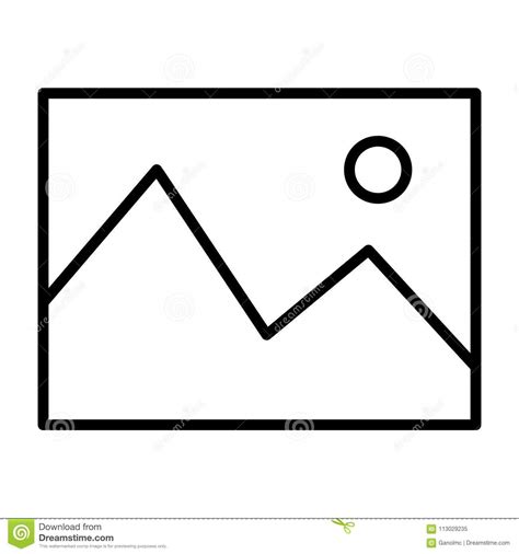 Picture Line Icon Vector Simple Minimal 96x96 Pictogram Stock Vector