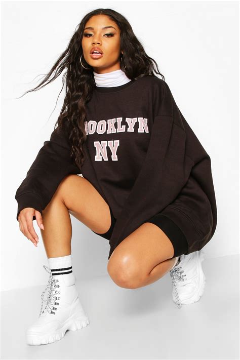 Oversized Brooklyn Sweat Boohoo Black Girl Outfits Streetwear
