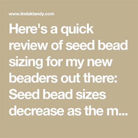 Theres A Quick Review Of Seed Bead Sizing For My New Beads Out There