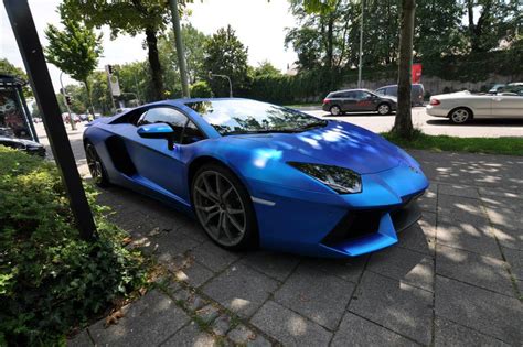 Lamborghini Aventador Wrapped In Blue Chrome Brushed
