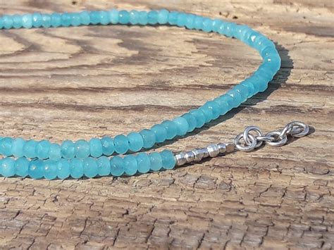 Blue Tourmaline Necklace Blue Tourmaline Jewelry Layering Etsy