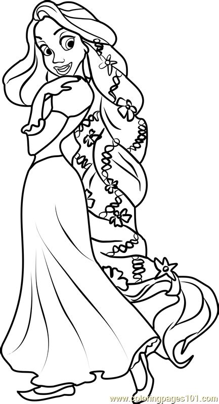 Tangled coloring pages for kids. Princess Rapunzel Coloring Page - Free Disney Princesses ...