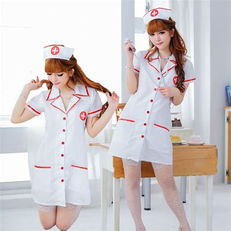 Sexy Nurse Costume Set Fantasias Sexy Erotic Cosplay Costume Nurse Uniform Tempt V Neck Dress