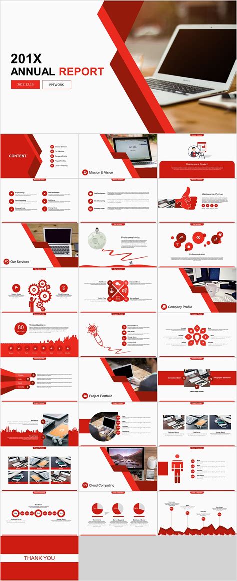 查看我的 Behance 项目“29 Red Annual Report Powerpoint Templates”