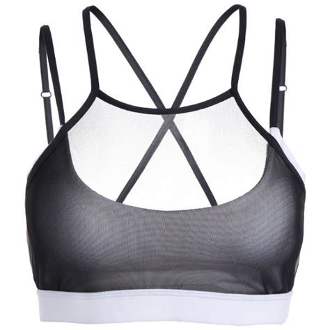 criss cross padded mesh sporty bra black 19 liked on polyvore featuring activewear sports