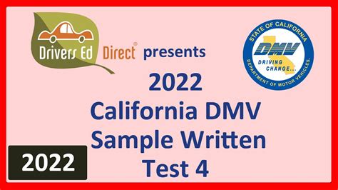 Dmv Practice Written Test Questions Permit Test 4 California Dmv Red