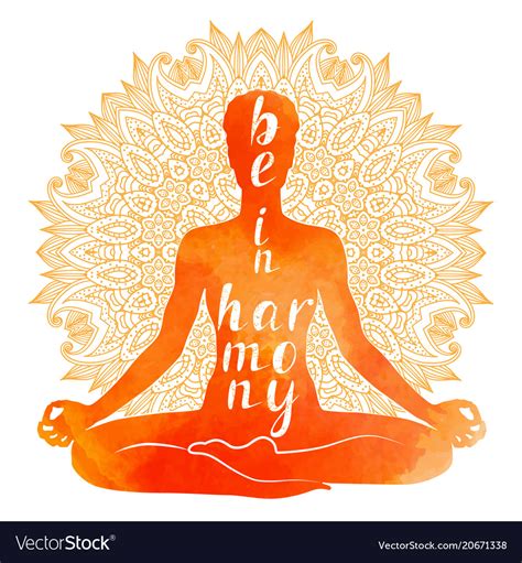 Check spelling or type a new query. Watercolor silhouette of yoga meditation Vector Image